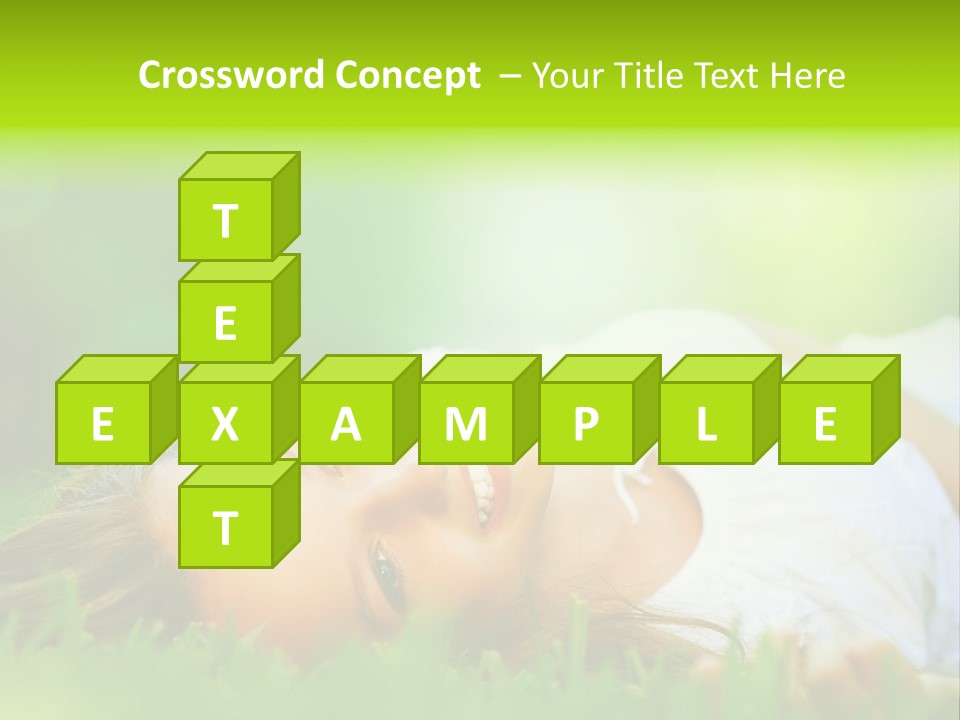 Girl Lying In The Grass PowerPoint Template