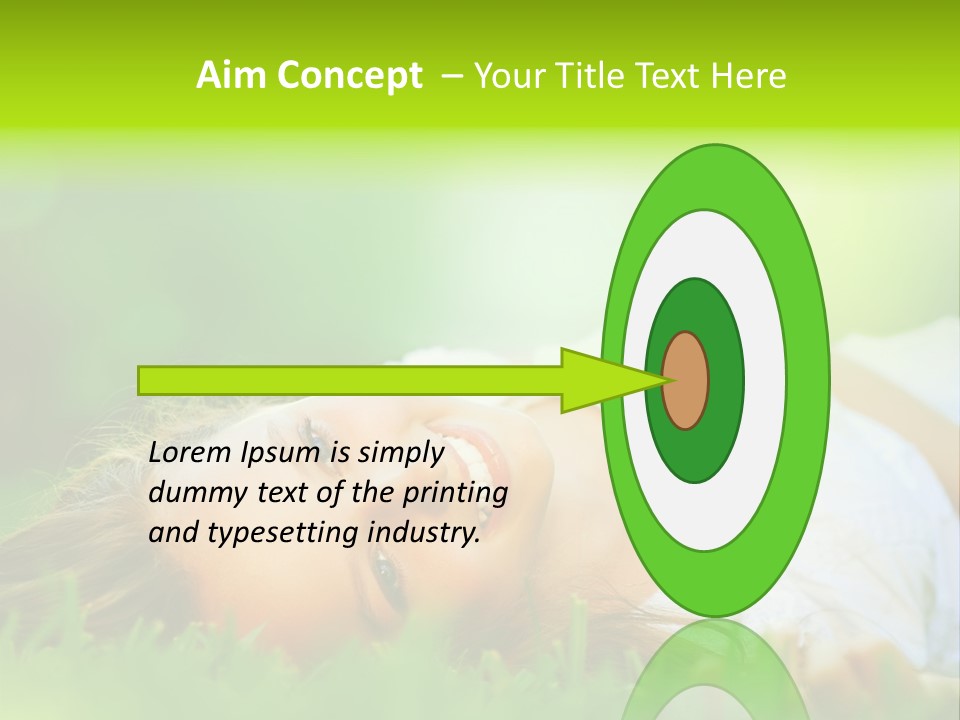 Girl Lying In The Grass PowerPoint Template