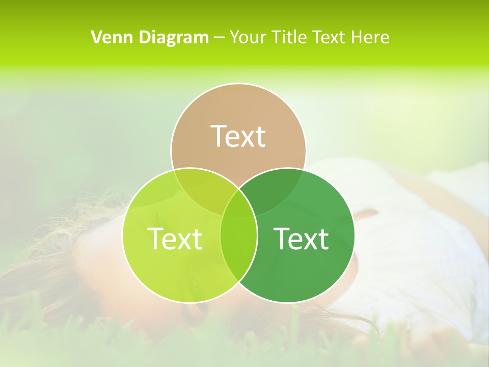 Girl Lying In The Grass PowerPoint Template