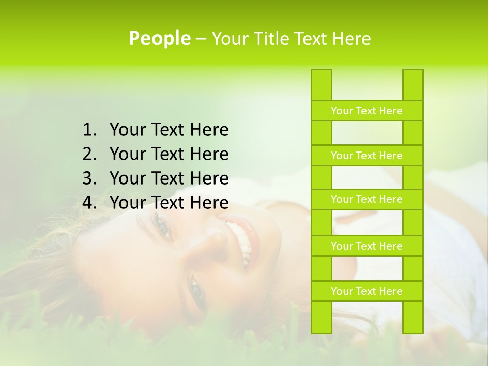 Girl Lying In The Grass PowerPoint Template