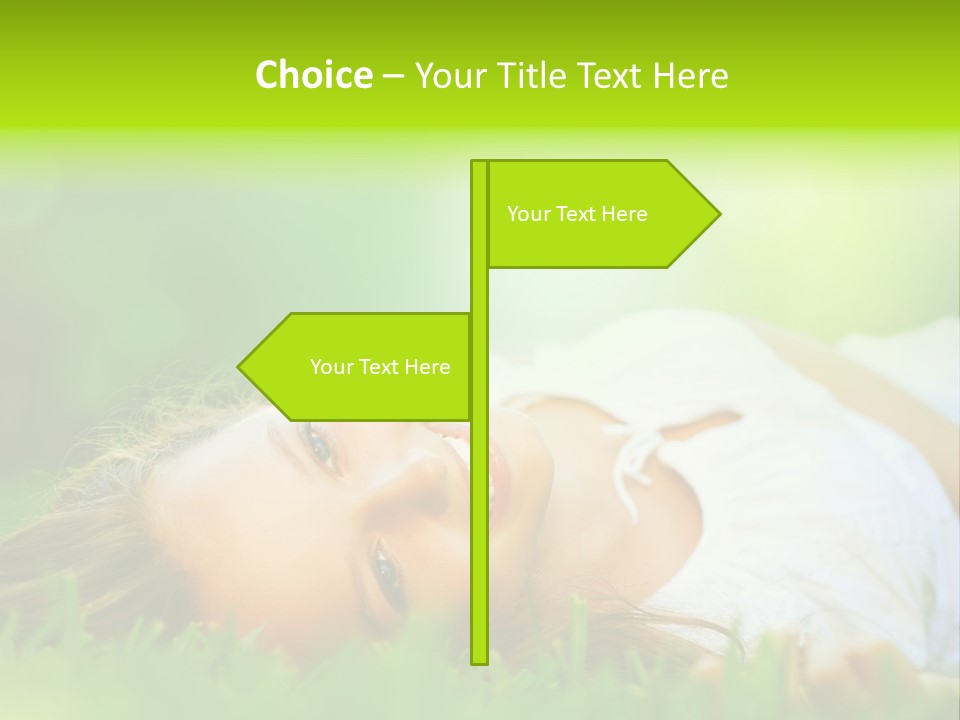 Girl Lying In The Grass PowerPoint Template