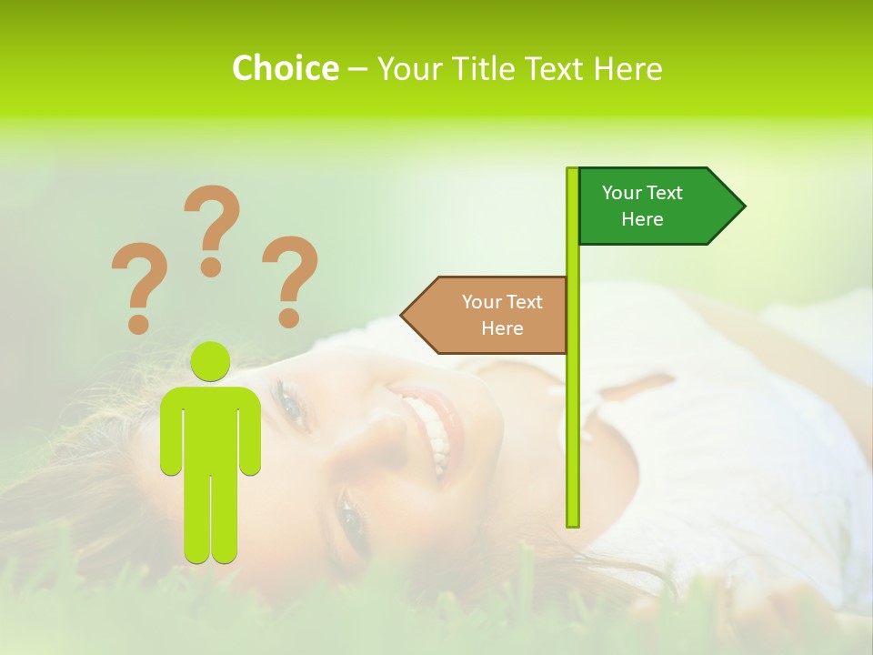 Girl Lying In The Grass PowerPoint Template