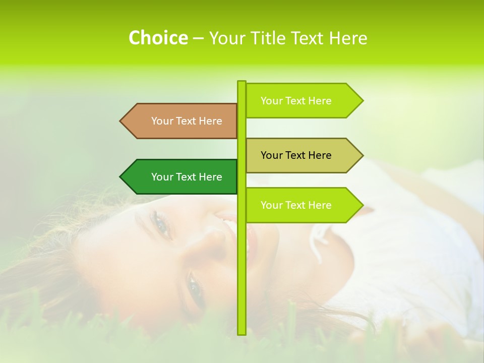 Girl Lying In The Grass PowerPoint Template