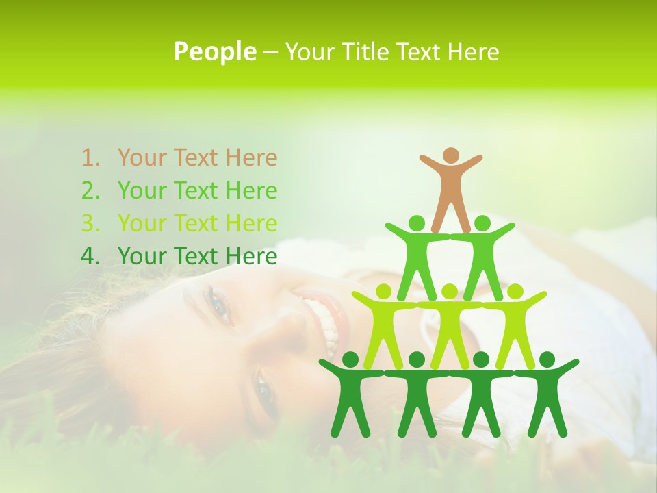 Girl Lying In The Grass PowerPoint Template