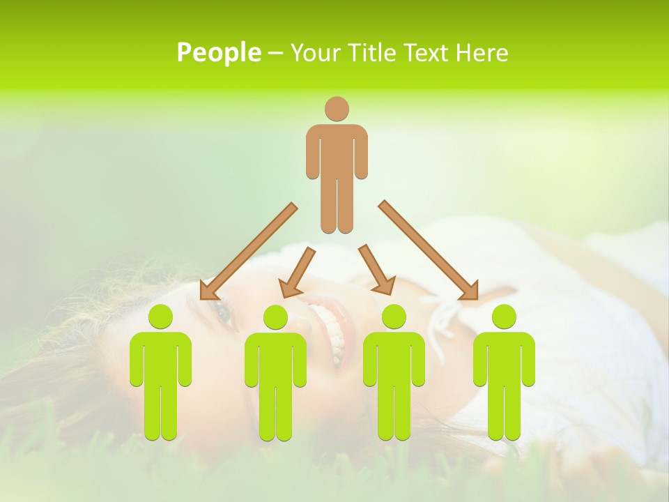 Girl Lying In The Grass PowerPoint Template