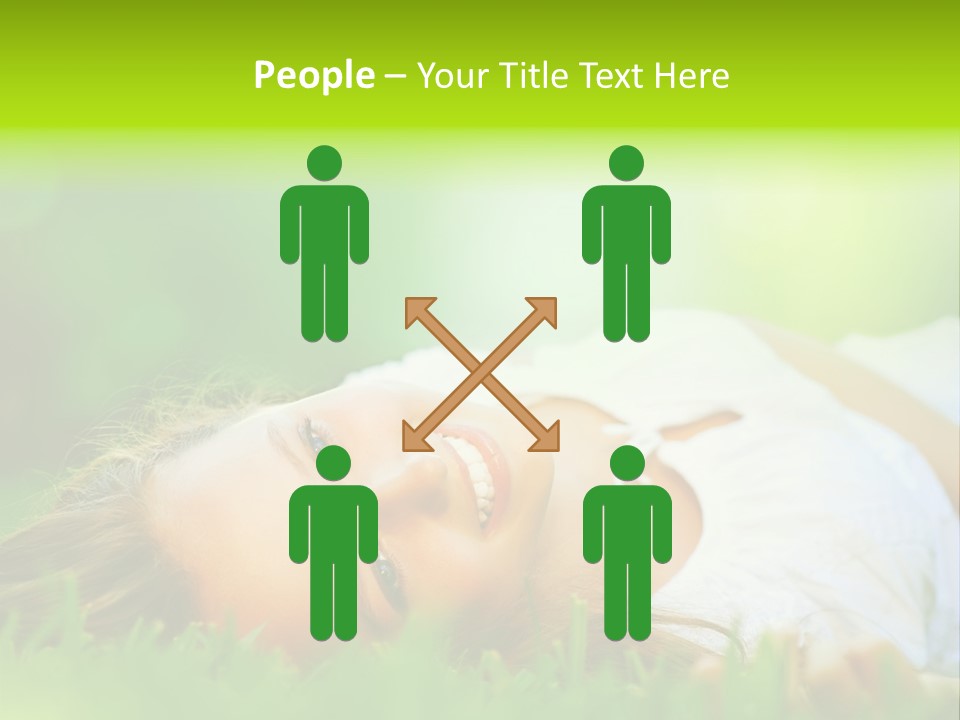 Girl Lying In The Grass PowerPoint Template