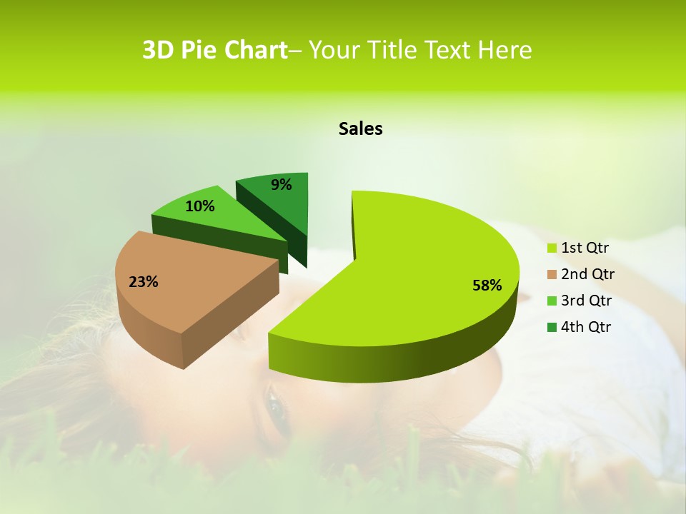 Girl Lying In The Grass PowerPoint Template