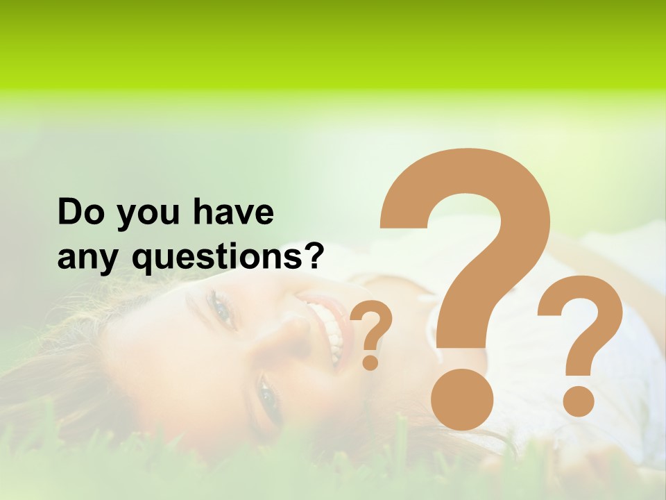 Girl Lying In The Grass PowerPoint Template