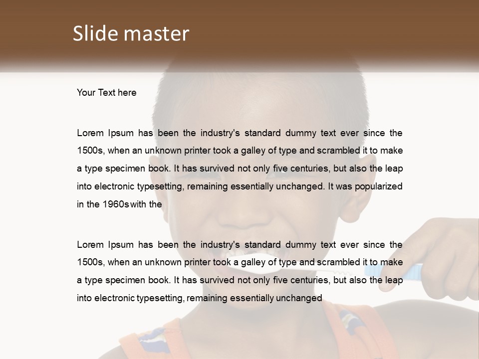 Boy Brushing Teeth PowerPoint Template