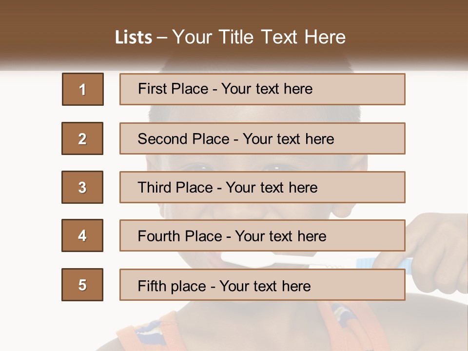 Boy Brushing Teeth PowerPoint Template