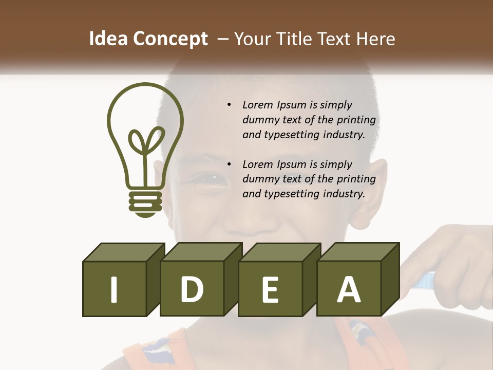 Boy Brushing Teeth PowerPoint Template