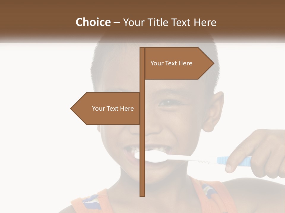Boy Brushing Teeth PowerPoint Template