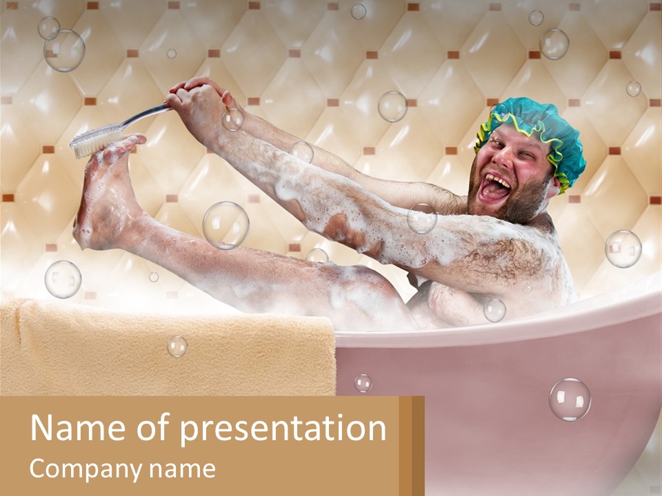 A Man Takes A Bathroom PowerPoint Template