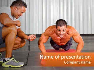 A Man Does Push-Ups PowerPoint Template
