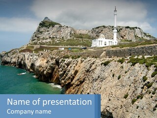Lighthouse By The Sea PowerPoint Template