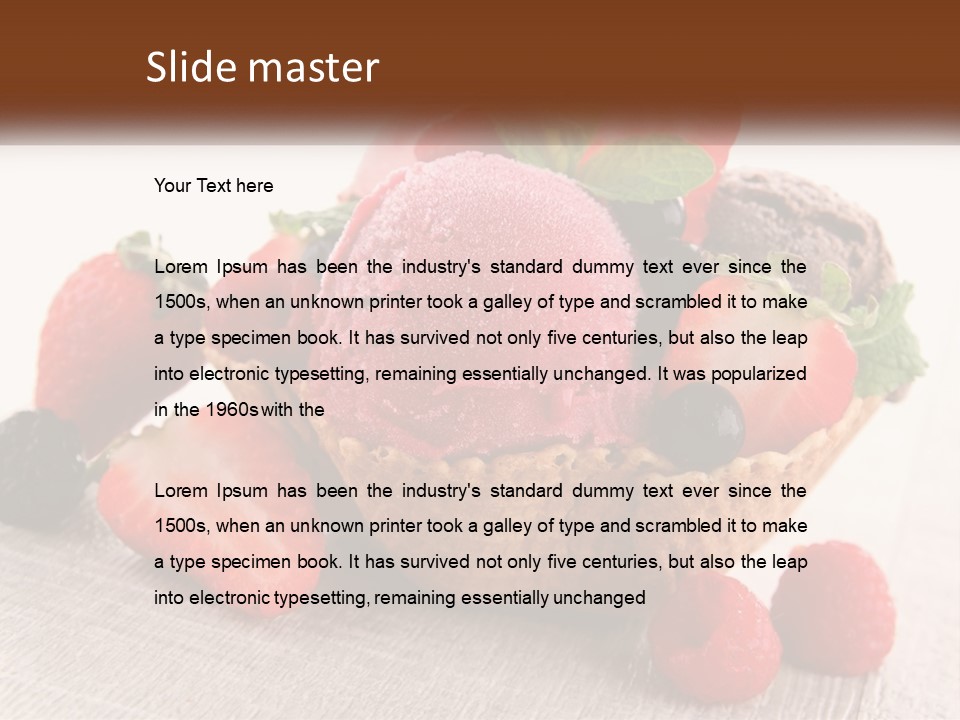 Strawberry Ice Cream PowerPoint Template