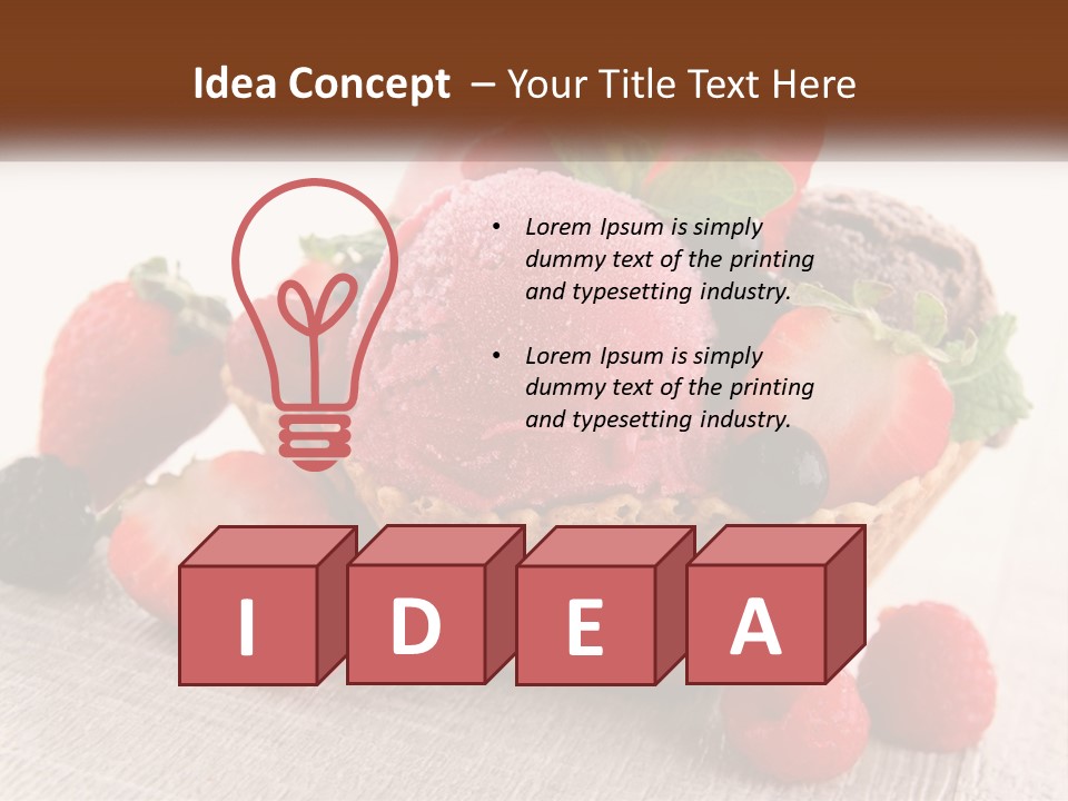 Strawberry Ice Cream PowerPoint Template