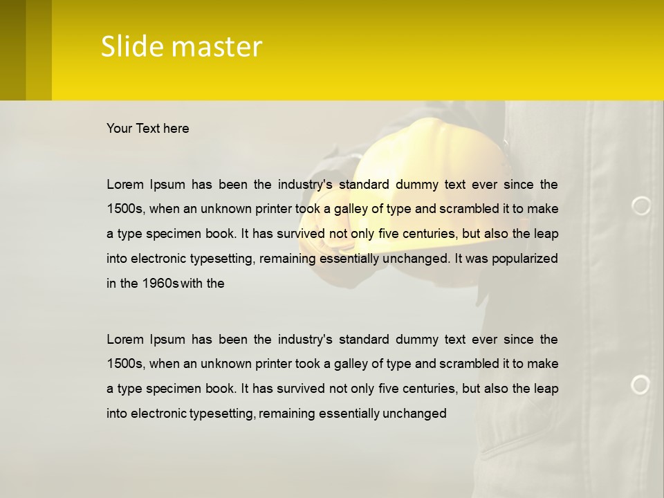 Worker With Helmet PowerPoint Template