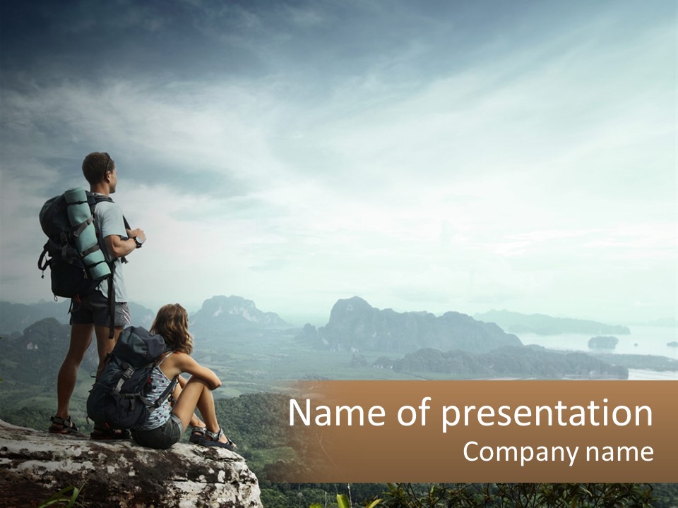 On The Top Of The Mountain PowerPoint Template