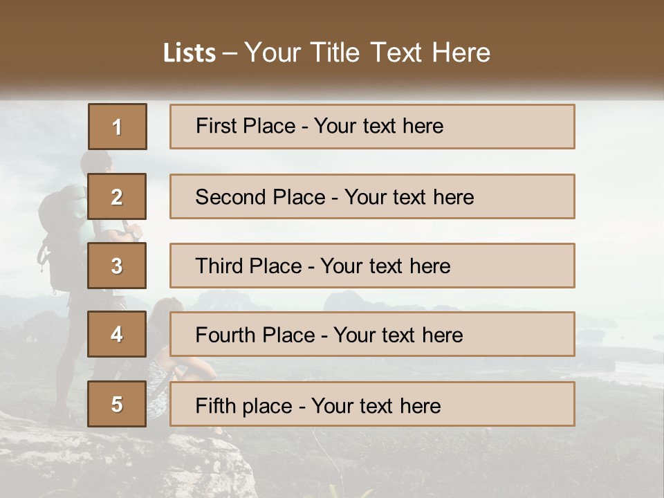 On The Top Of The Mountain PowerPoint Template