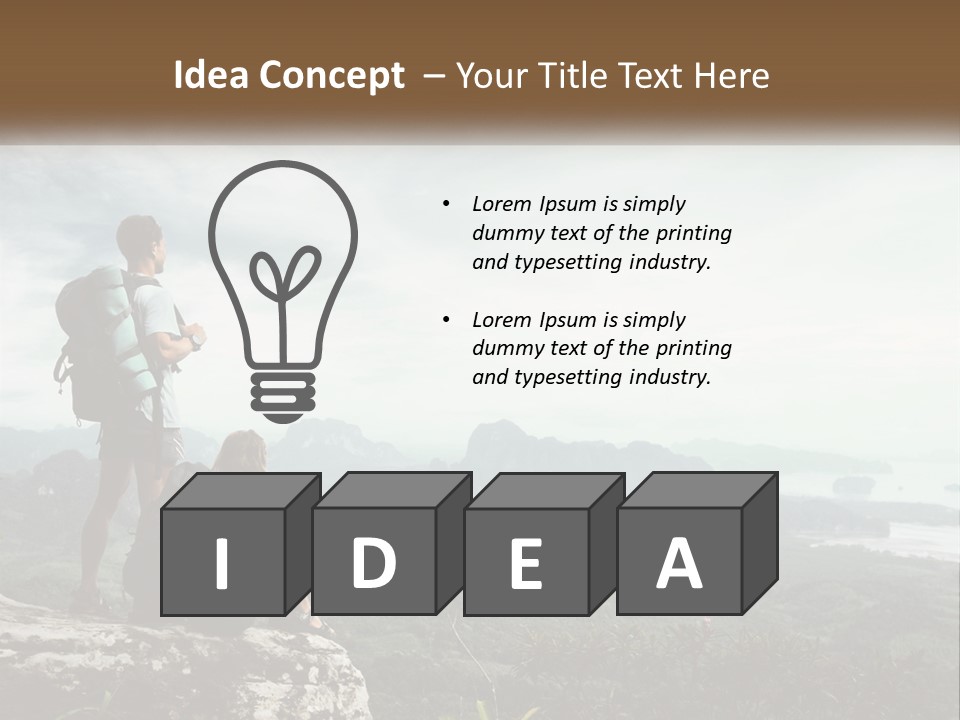 On The Top Of The Mountain PowerPoint Template