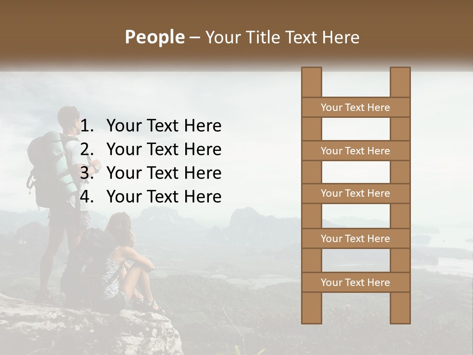 On The Top Of The Mountain PowerPoint Template