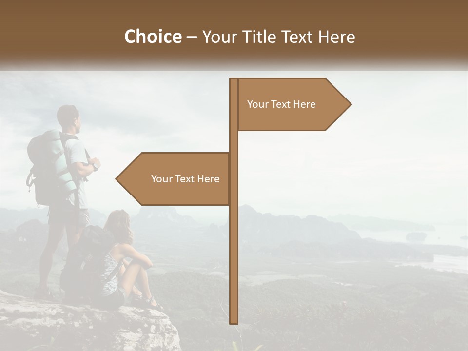 On The Top Of The Mountain PowerPoint Template