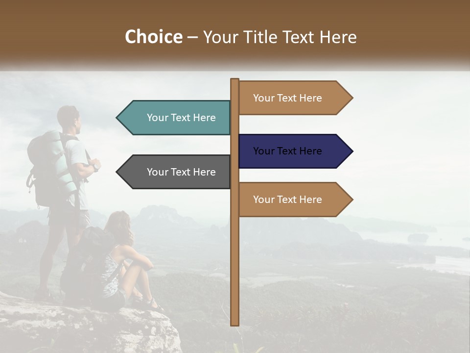 On The Top Of The Mountain PowerPoint Template
