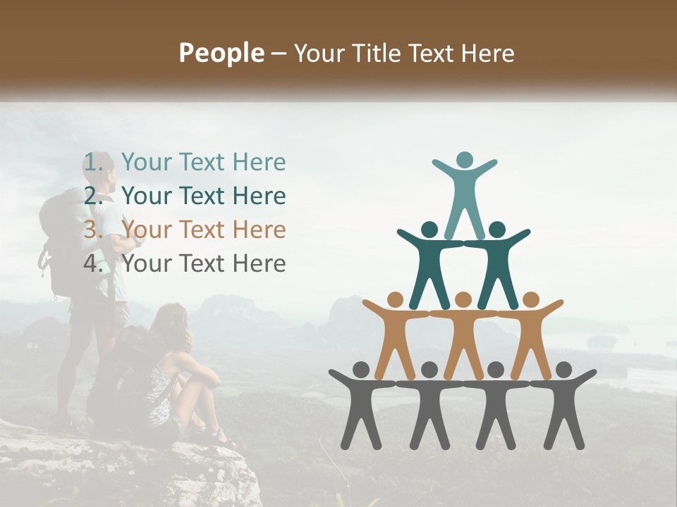 On The Top Of The Mountain PowerPoint Template