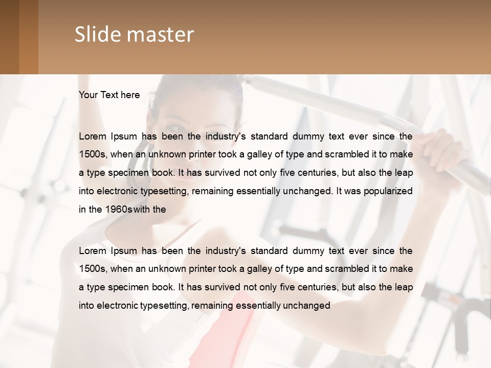 Girl In The Gym PowerPoint Template