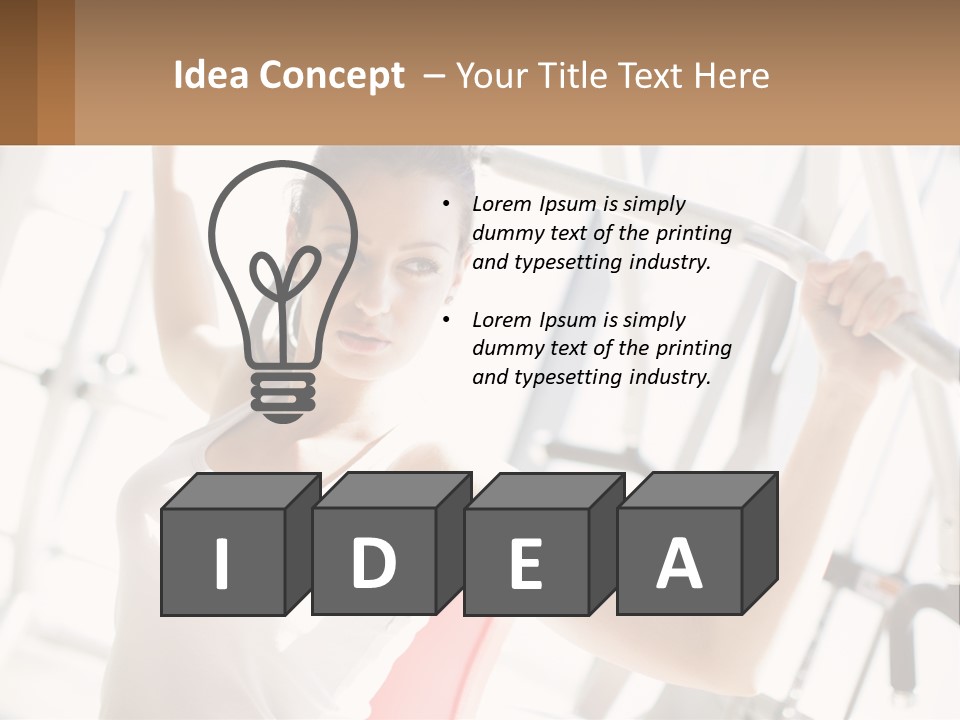 Girl In The Gym PowerPoint Template