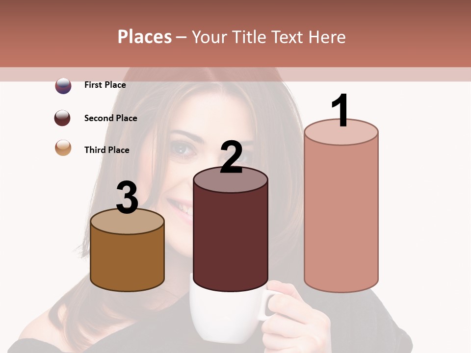 Girl Drinking Coffee PowerPoint Template