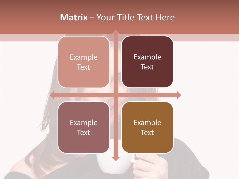 Girl Drinking Coffee PowerPoint Template