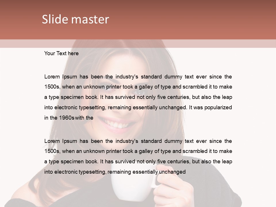 Girl Drinking Coffee PowerPoint Template