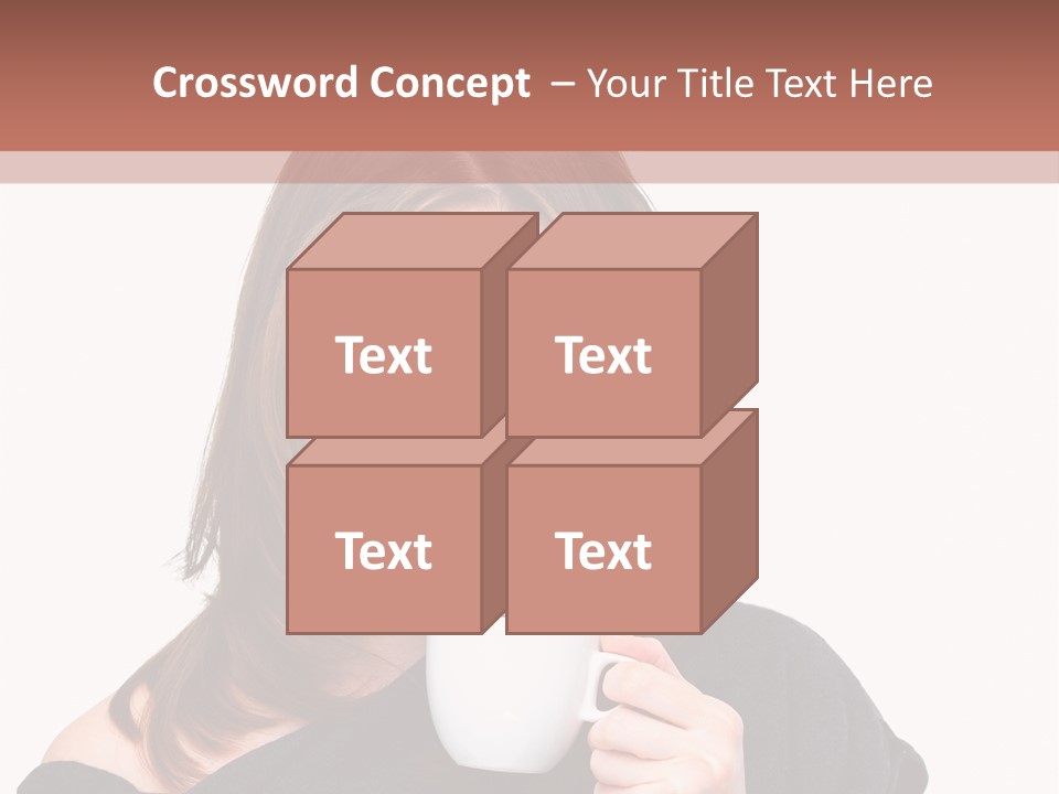 Girl Drinking Coffee PowerPoint Template