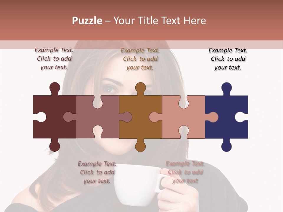 Girl Drinking Coffee PowerPoint Template