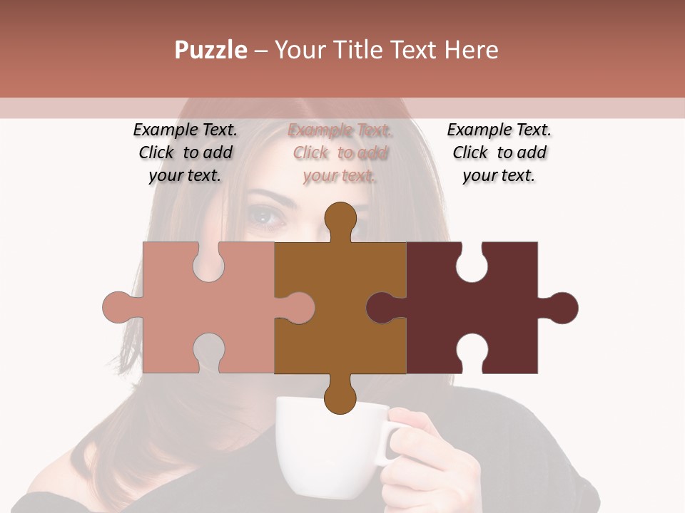 Girl Drinking Coffee PowerPoint Template