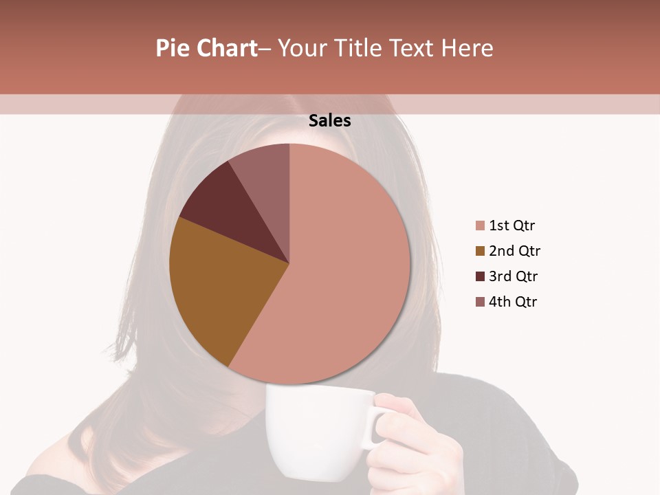 Girl Drinking Coffee PowerPoint Template