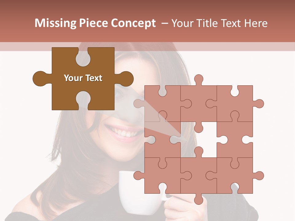 Girl Drinking Coffee PowerPoint Template