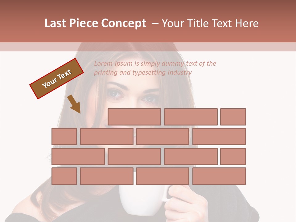 Girl Drinking Coffee PowerPoint Template