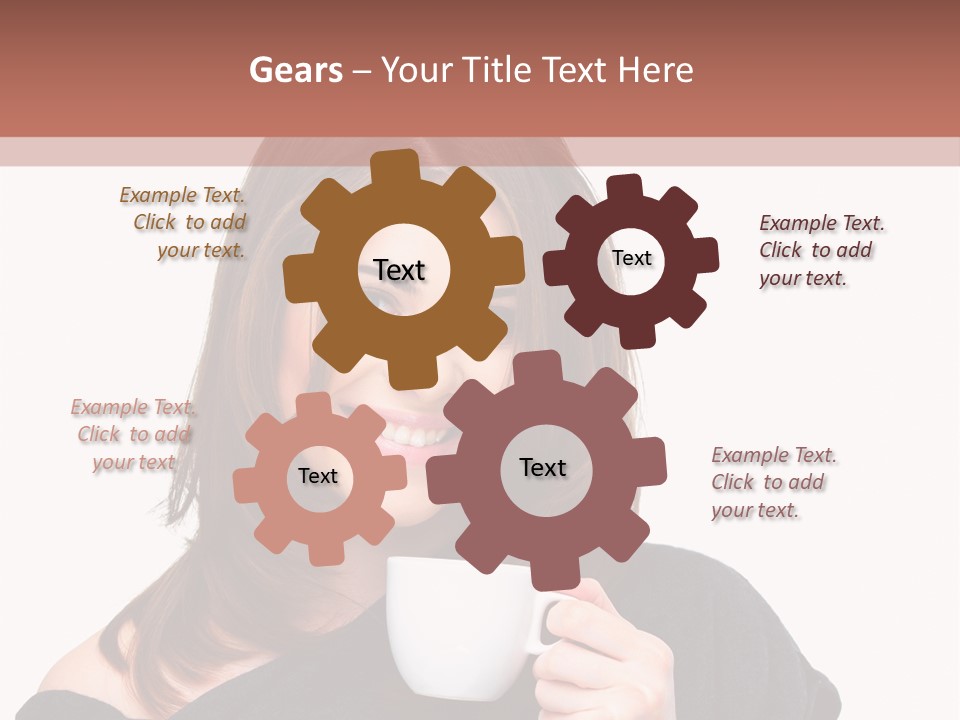 Girl Drinking Coffee PowerPoint Template