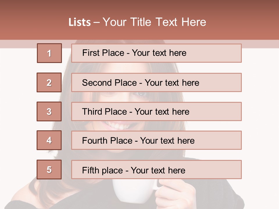 Girl Drinking Coffee PowerPoint Template