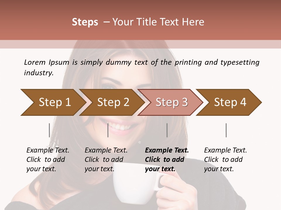 Girl Drinking Coffee PowerPoint Template