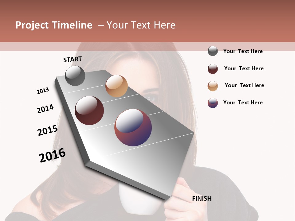 Girl Drinking Coffee PowerPoint Template