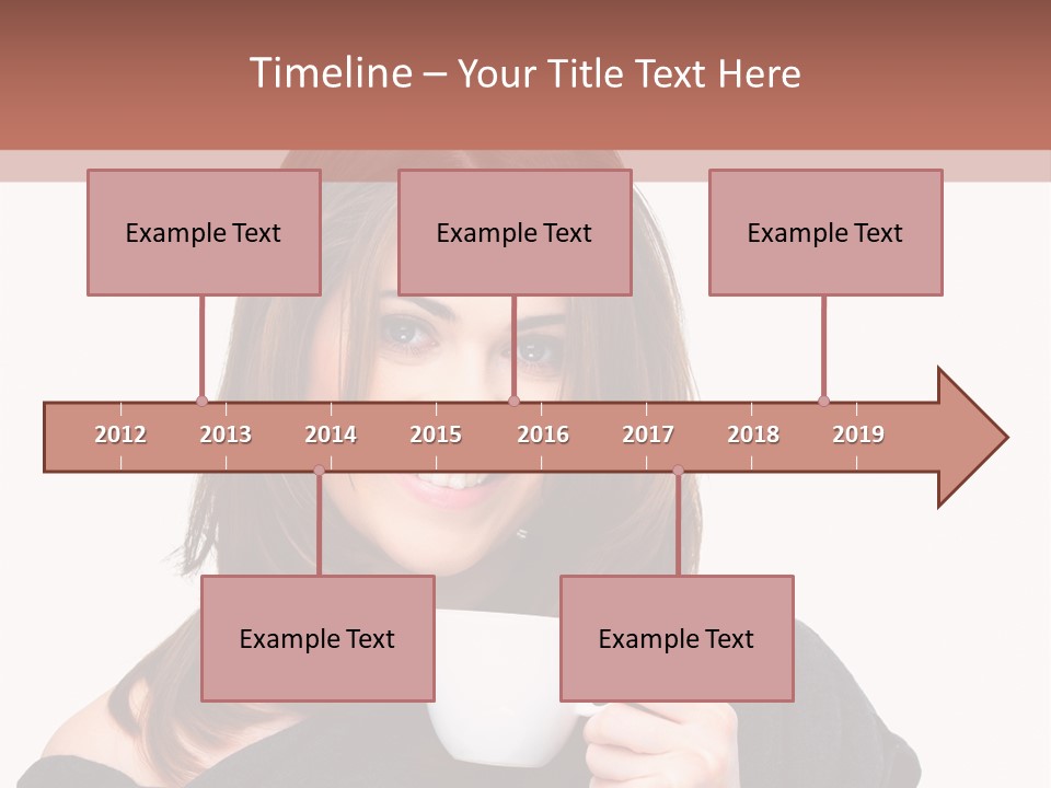 Girl Drinking Coffee PowerPoint Template