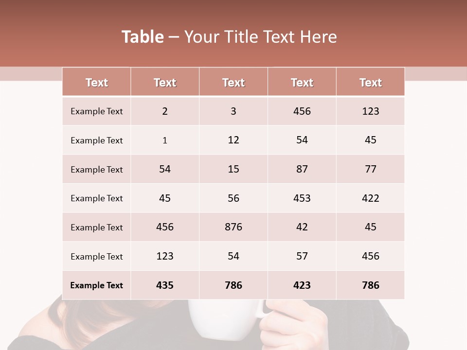 Girl Drinking Coffee PowerPoint Template