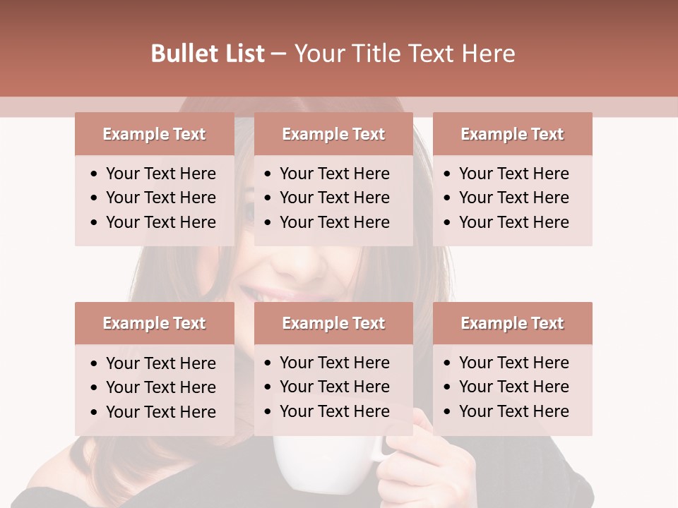 Girl Drinking Coffee PowerPoint Template