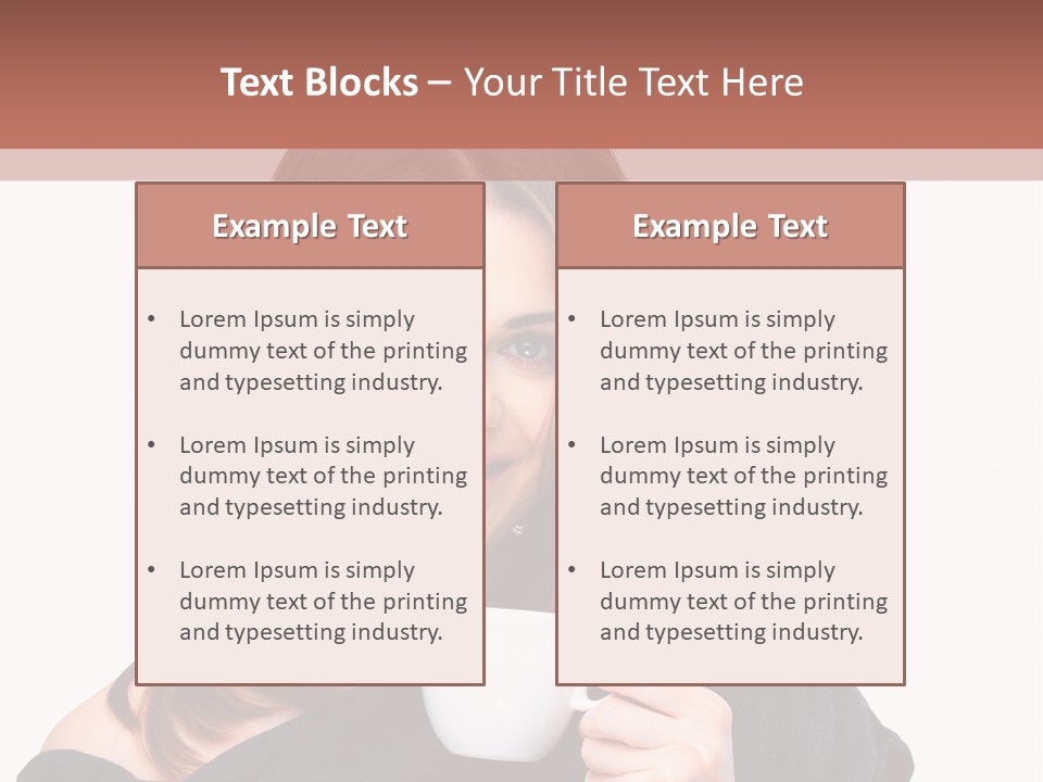 Girl Drinking Coffee PowerPoint Template