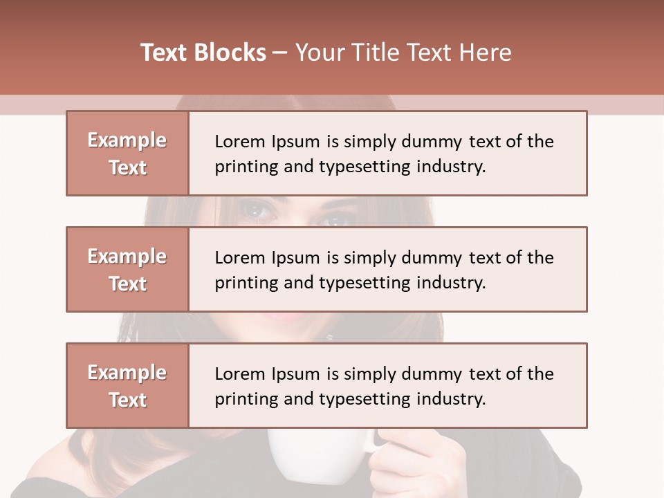 Girl Drinking Coffee PowerPoint Template