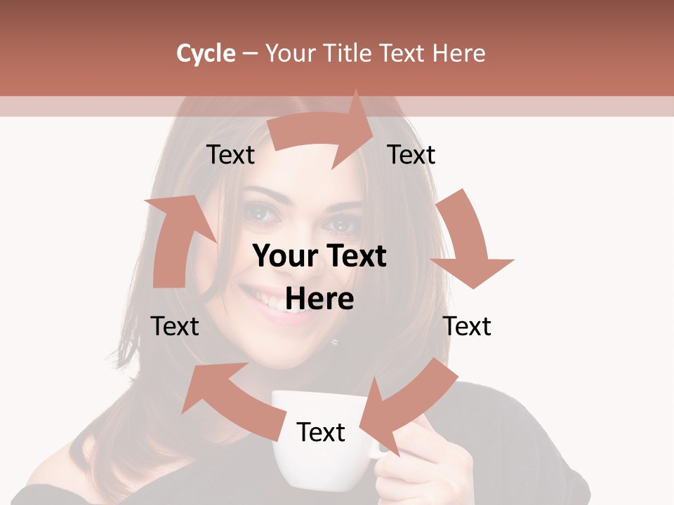 Girl Drinking Coffee PowerPoint Template